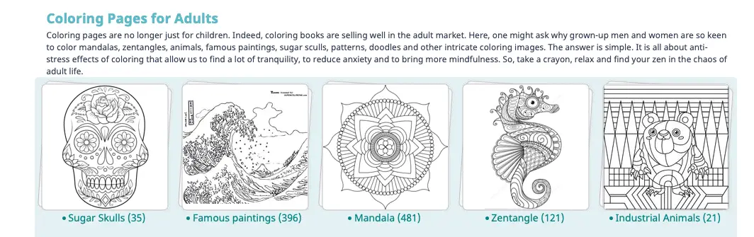 Free Online Coloring for Adults (Digital Downloads Available) - Adult Coloring Masterpiece